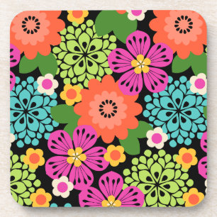 Allana Garden Hawaiian Graphical Floral - Brights Coaster