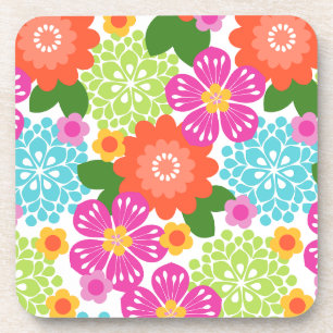 Allana Garden Hawaiian Graphical Floral - Brights Coaster