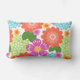Allana Garden Hawaiian Graphical Floral - Brights Lumbar Cushion