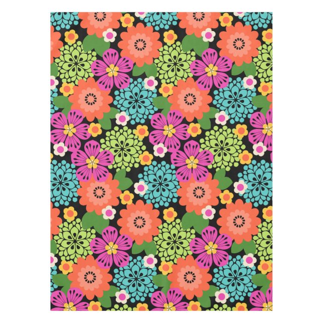 Allana Garden Hawaiian Graphical Floral - Brights Tablecloth (Front)