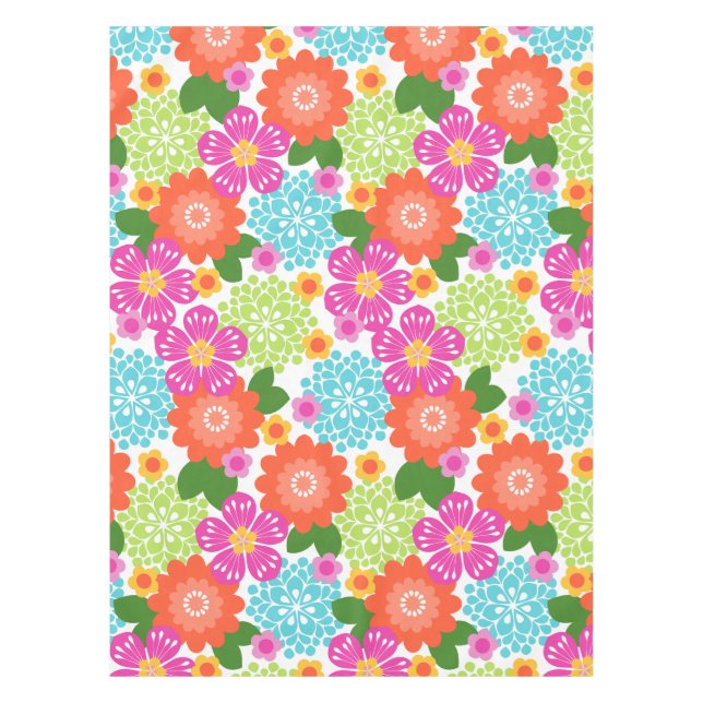 Allana Garden Hawaiian Graphical Floral - Brights Tablecloth (Front)