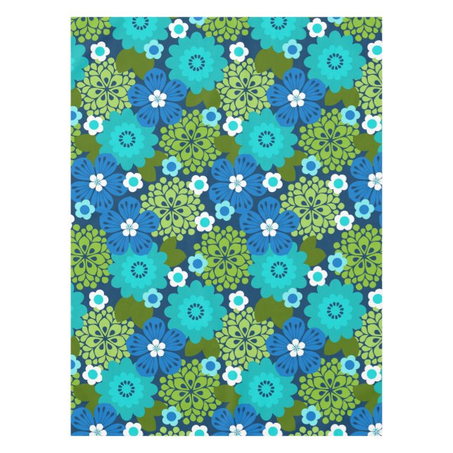 Allana Garden Hawaiian Graphical Floral - Cool Tablecloth (Front)
