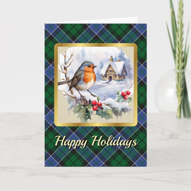 Allardice Tartan w/Robin Personalised  Card (Front)