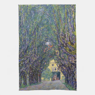 Allee at Schloss Kammer, Gustav Klimt Tea Towel