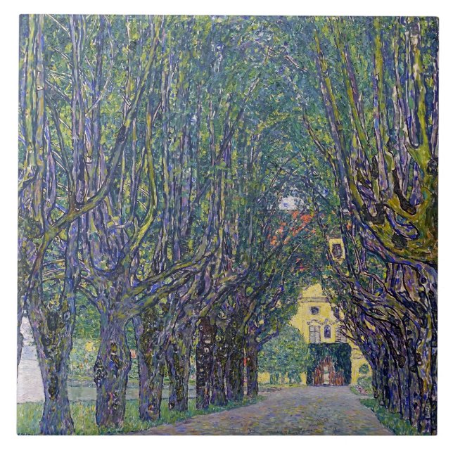 Allee at Schloss Kammer, Gustav Klimt Tile (Front)