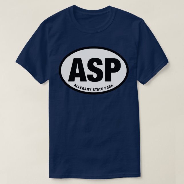 Allegany State Park ASP Oval Sticker Design T-Shirt (Design Front)