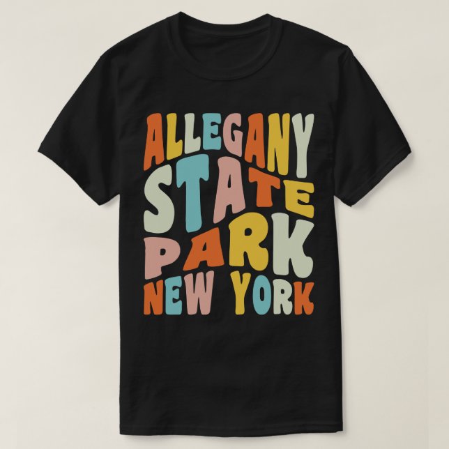 Allegany State Park New York Camping Hiking Retro  T-Shirt (Design Front)