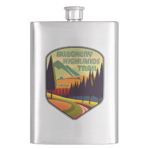 Allegheny Highlands Trail West Virginia Colours Hip Flask