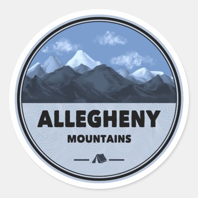 Allegheny Mountains Camping Classic Round Sticker (Front)