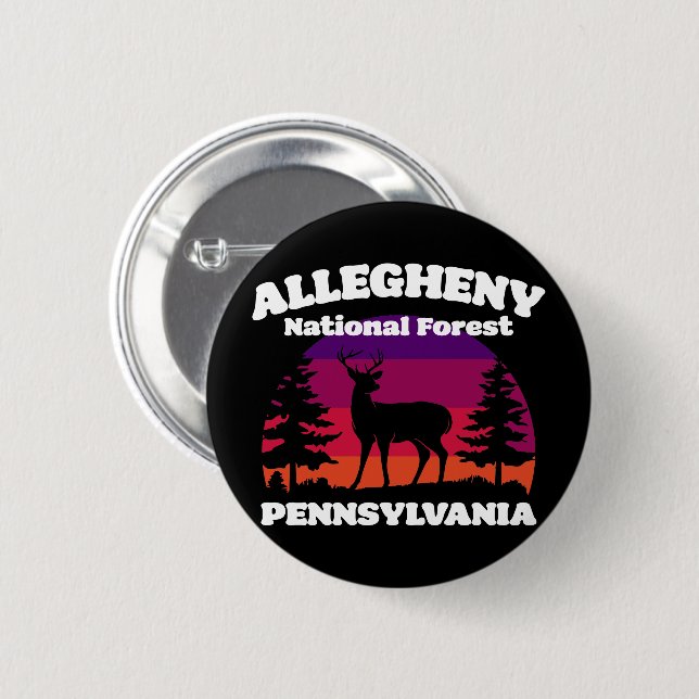 Allegheny National Forest 6 Cm Round Badge (Front & Back)