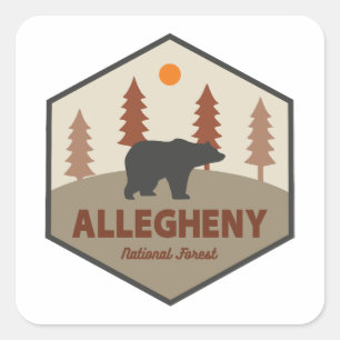 Allegheny National Forest Bear Square Sticker