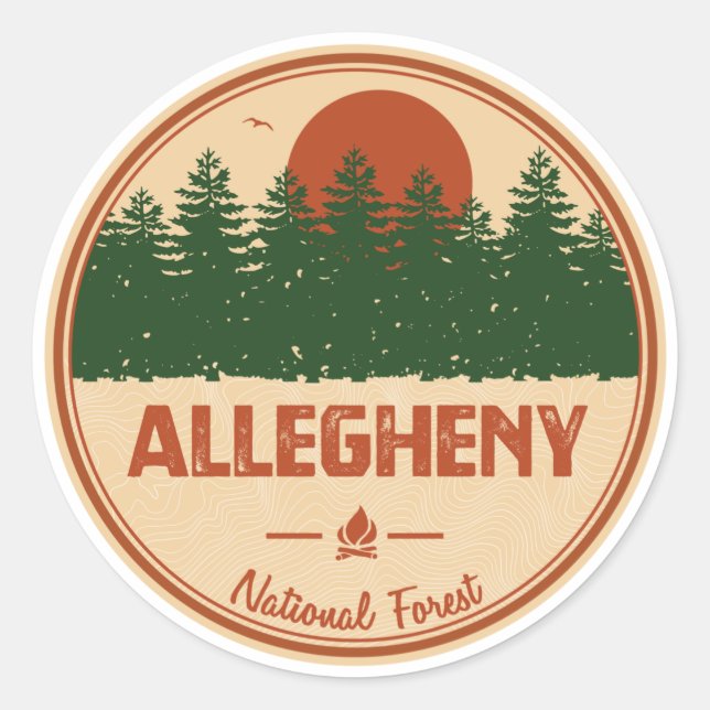 Allegheny National Forest Classic Round Sticker (Front)