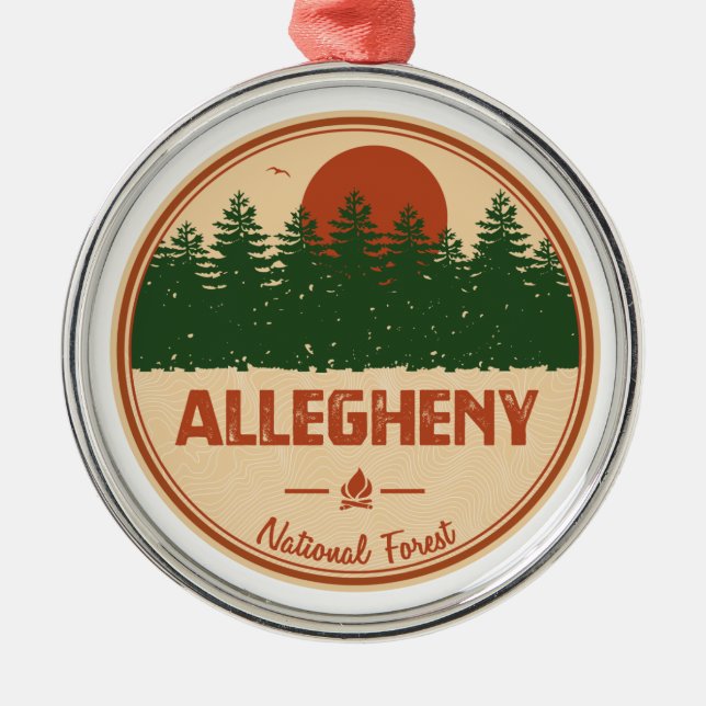 Allegheny National Forest Metal Tree Decoration (Front)