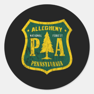 Allegheny National Forest Pennsylvania Shield Look Classic Round Sticker