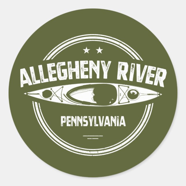 Allegheny River, Pennsylvania Classic Round Sticker (Front)