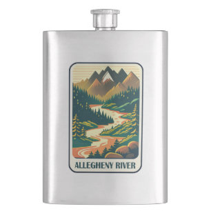 Allegheny River Pennsylvania Colours Hip Flask