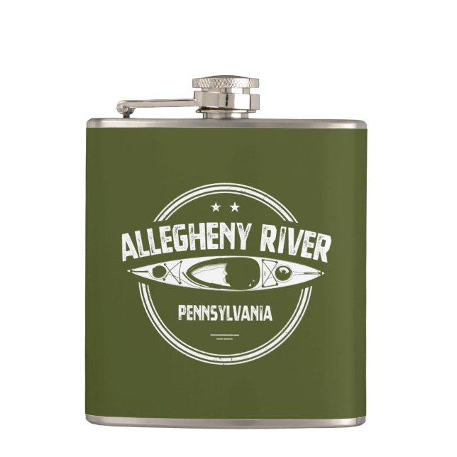 Allegheny River, Pennsylvania Hip Flask (Front)
