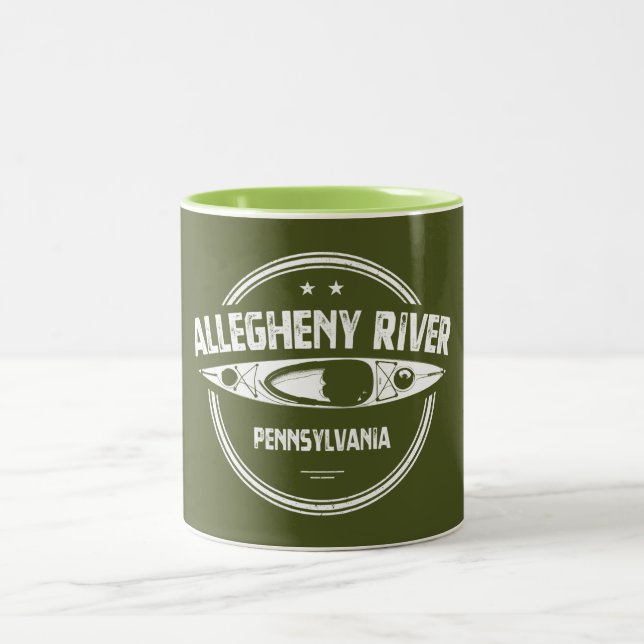 Allegheny River, Pennsylvania Two-Tone Coffee Mug (Center)