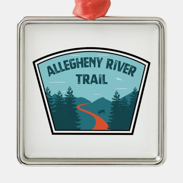 Allegheny River Trail Metal Tree Decoration (Front)