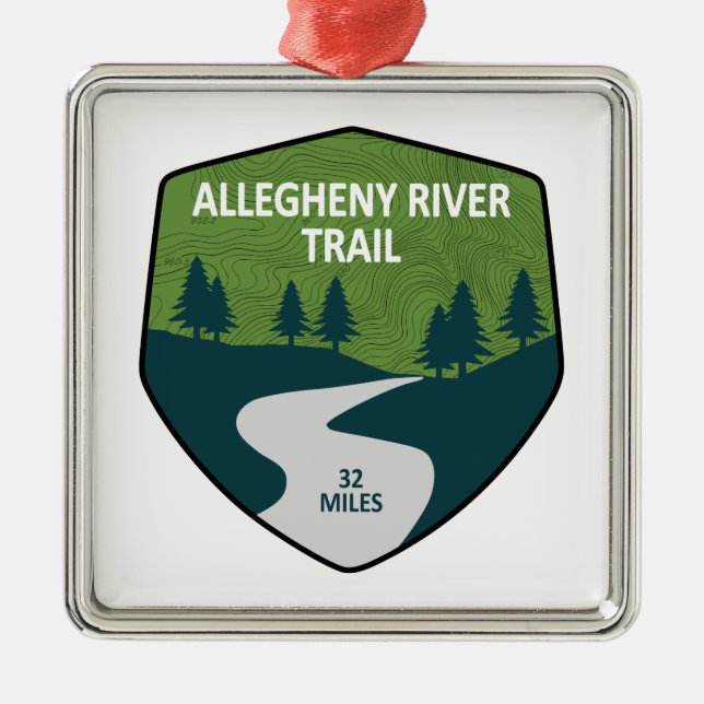 Allegheny River Trail Metal Tree Decoration (Front)
