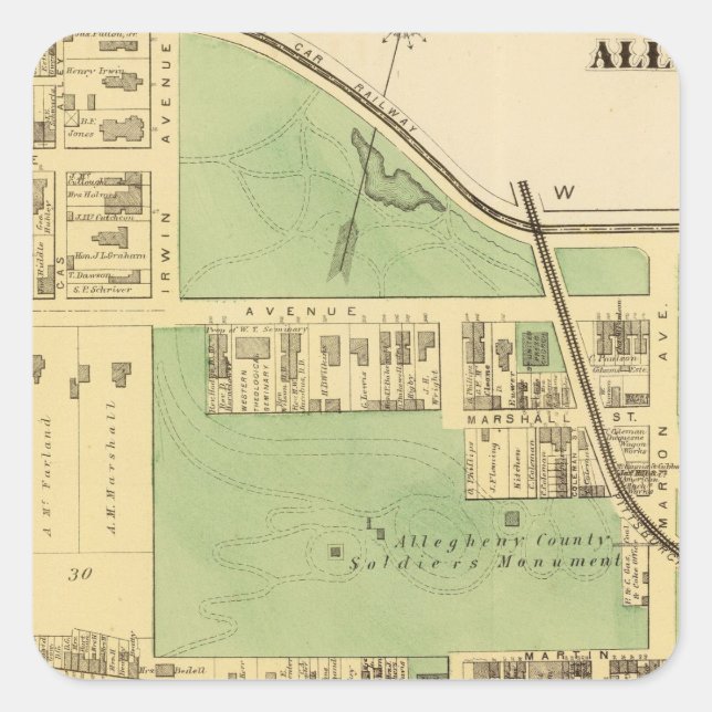 Allegheny ward 1 square sticker (Front)