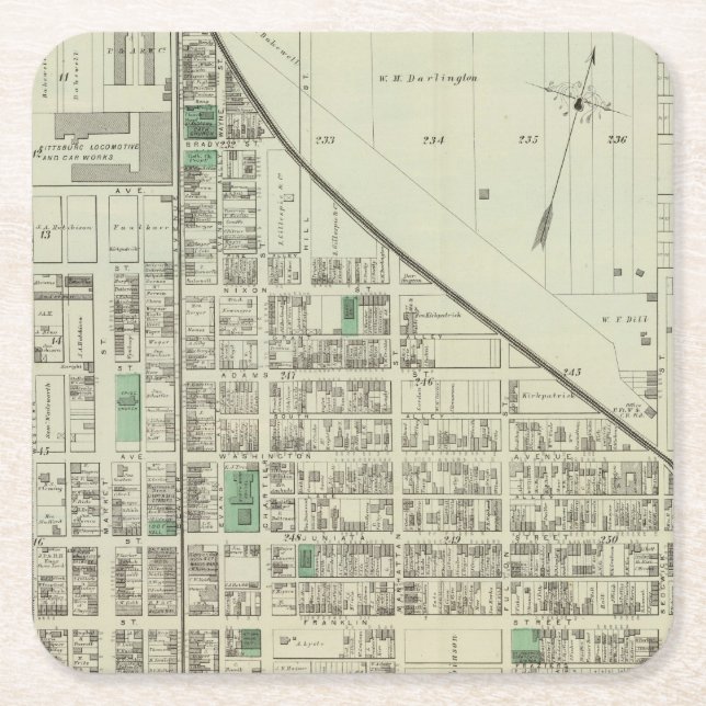 Allegheny ward 6 square paper coaster (Front)