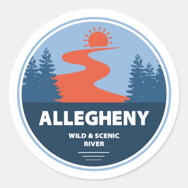 Allegheny Wild And Scenic River Classic Round Sticker (Front)