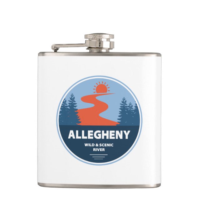 Allegheny Wild And Scenic River Hip Flask (Front)