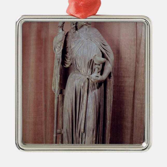 Allegorical figure of church holding a chalice metal tree decoration (Front)