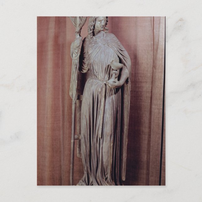 Allegorical figure of church holding a chalice postcard (Front)