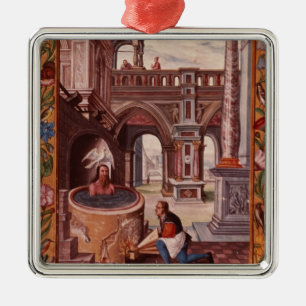Allegorical illustration of an Alchemist at Metal Tree Decoration