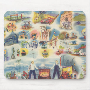 Allegorical map of Mexico City and Environs Mouse Mat
