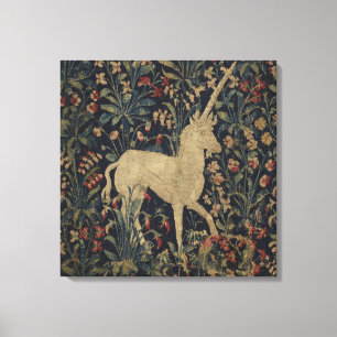 Allegorical "Millefleurs" Tapestry with Animals Canvas Print