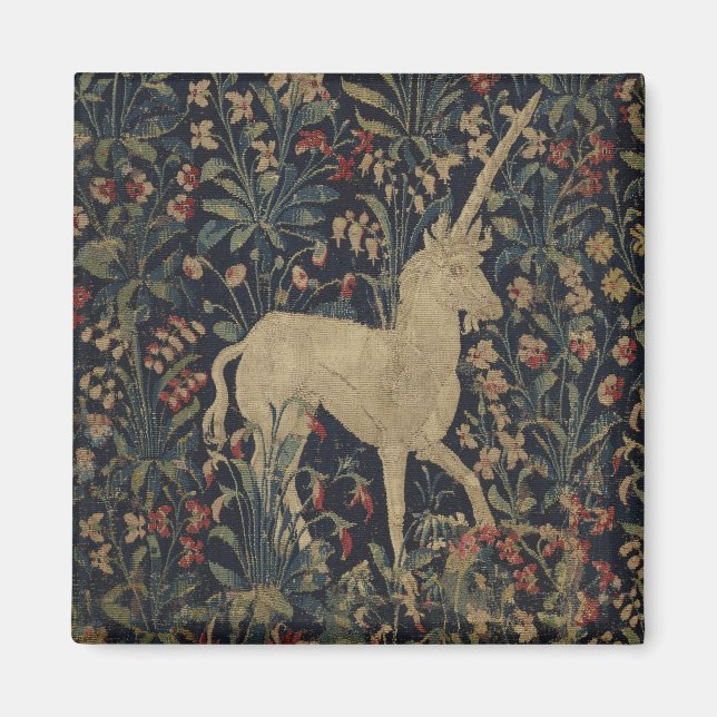 Allegorical "Millefleurs" Tapestry with Animals Magnet (Front)