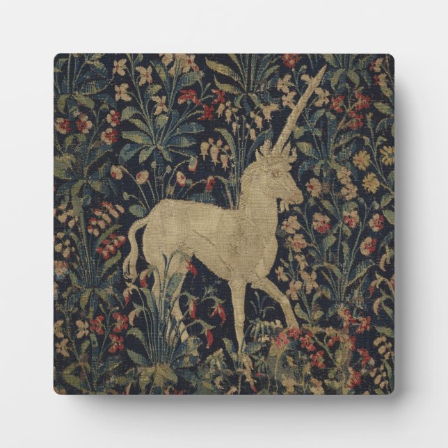 Allegorical "Millefleurs" Tapestry with Animals Plaque (Front)