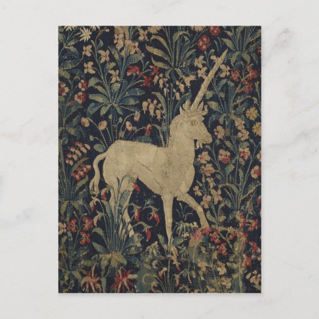 Allegorical "Millefleurs" Tapestry with Animals Postcard (Front)