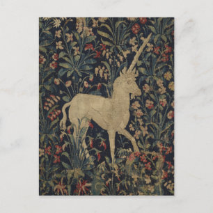 Allegorical "Millefleurs" Tapestry with Animals Postcard