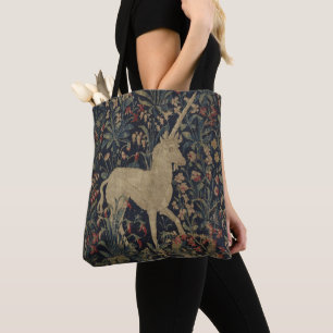 Allegorical "Millefleurs" Tapestry with Animals Tote Bag