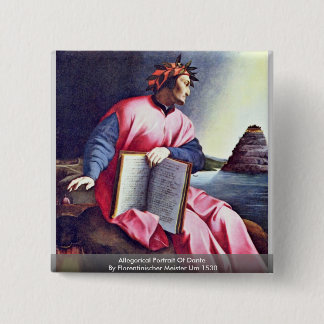 Allegorical Portrait Of Dante 15 Cm Square Badge