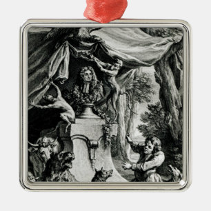 Allegorical portrait of Jean de La Fontaine Metal Tree Decoration