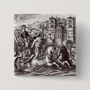 Allegory celebrating 15 cm square badge