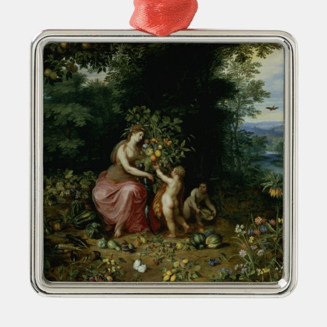 Allegory of Abundance Metal Tree Decoration (Front)