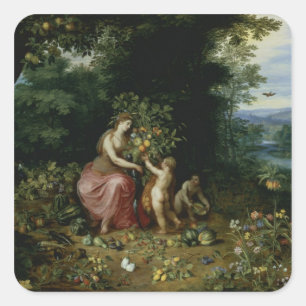 Allegory of Abundance Square Sticker