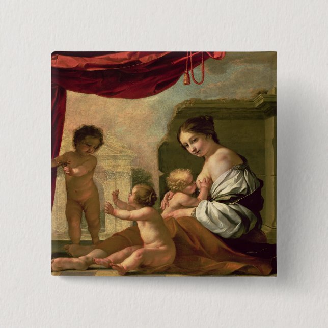 Allegory of Charity 15 Cm Square Badge (Front)