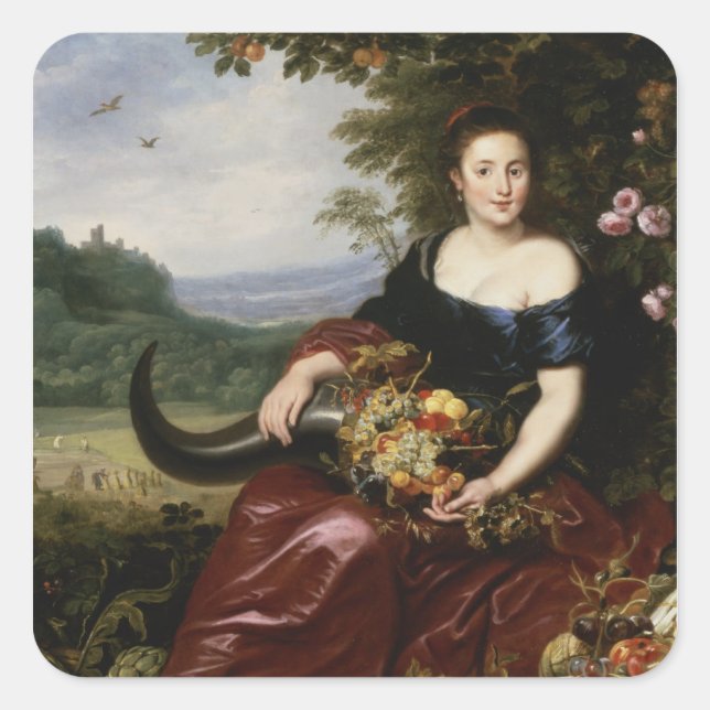 Allegory of Earth Square Sticker (Front)