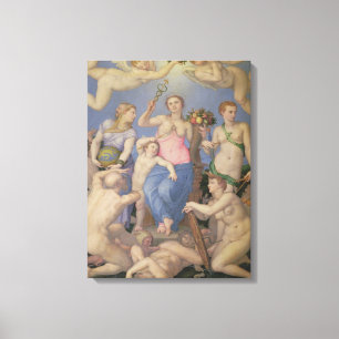Allegory of Happiness, c.1567 (oil on copper) Canvas Print