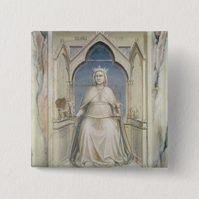 Allegory of Justice, c.1305 15 Cm Square Badge (Front)