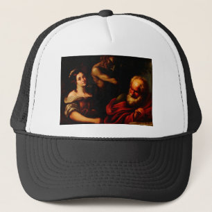 Allegory of Mathematics by Bernardo Strozzi Trucker Hat