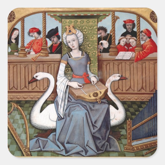 Allegory of Music Square Sticker (Front)