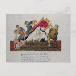 Allegory of the overturning of the throne postcard
